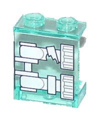 LEGO part Panel 1 x 2 x 2 - Hollow Studs with White Minifigure Skeleton Legs with Broken Knee X-Ray Pattern 4864bpx4