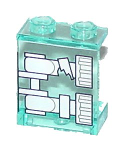 LEGO part Panel 1 x 2 x 2 - Hollow Studs with White Minifigure Skeleton Legs with Broken Knee X-Ray Pattern (4864bpx4)