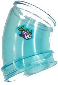 LEGO onderdeel Cylinder Tube, Curved 45 degrees with Fish with Lime Fins Pattern (Sticker) - Set 41430 49737pb01