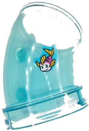 LEGO onderdeel Cylinder Tube, Curved 45 degrees with Fish with Yellow Fins Pattern (Sticker) - Set 41430 (49737pb02)