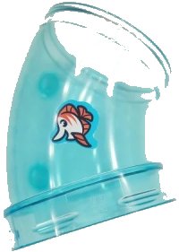 LEGO part Cylinder Tube, Curved 45 degrees with Fish with Coral Fins Pattern (Sticker) - Set 41430 49737pb03