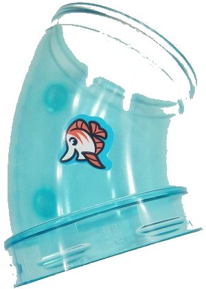 LEGO onderdeel Cylinder Tube, Curved 45 degrees with Fish with Coral Fins Pattern (Sticker) - Set 41430 (49737pb03)