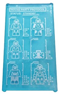 LEGO part Glass for Window 1 x 4 x 6 with Iron Man Armors 'HOUSE PARTY PROTOCOL STATUS: STANDBY...' Pattern (Sticker) - Set 76125 57895pb062