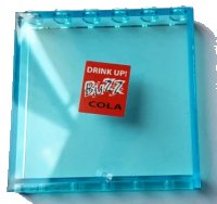 LEGO part Panel 1 x 6 x 5 with 'DRINK UP! BUZZ COLA' Pattern (Sticker) - Set 71016 59349pb139