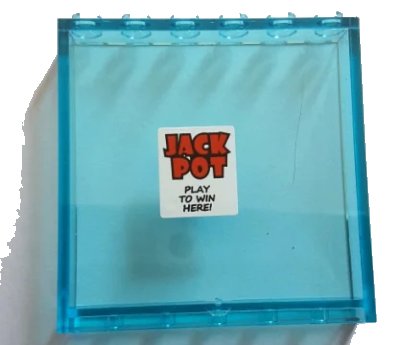 LEGO onderdeel Panel 1 x 6 x 5 with 'JACK POT PLAY TO WIN HERE!' Pattern (Sticker) - Set 71016 (59349pb140)