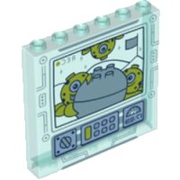 LEGO part Panel 1 x 6 x 5 with Aliens and Rock Boulder on Screen with Buttons and Dials Pattern 59349pb236