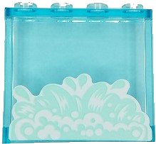 LEGO onderdeel Panel 1 x 4 x 3 with Side Supports - Hollow Studs with Splashing Water Pattern (Sticker) - Set 41430 (60581pb186)