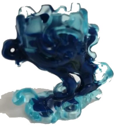 LEGO onderdeel Minifigure Pedestal Ghost / Smoke with Marbled Dark Blue Pattern (65227pb03)