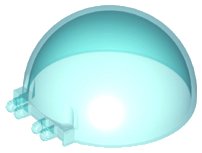 LEGO part Windscreen 8 x 8 x 3 Canopy Dome Half Sphere with Dual 2 Fingers (95198)