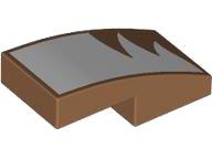 LEGO part Slope, Curved 2 x 1 x 2/3 with White Fur Pattern Model Right Side 11477pb188R