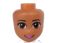 LEGO onderdeel Mini Doll, Head Friends with Brown Eyes, Eyelashes, Bright Pink Lips and Open Mouth Pattern 12760