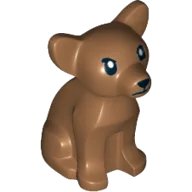LEGO onderdeel Dog, Chihuahua with Black Eyes, Eyelashes, Nose and Mouth and White Pupils Pattern (12888pb02)