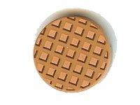 LEGO part Tile, Round 2 x 2 with Bottom Stud Holder with Waffle Pattern 14769pb023
