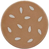 LEGO part Tile, Round 2 x 2 with Bottom Stud Holder with Tan Sesame Seeds Pattern 14769pb657
