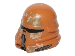 LEGO onderdeel Minifigure, Headgear Helmet SW Airborne Clone Trooper with Tan and Dark Tan Camouflage Pattern (15308pb02)