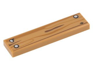 LEGO onderdeel Tegel 1 x 4 met Houtnerf en 3 Zilveren Spijkers Patroon (2431pb0415)
