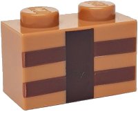 LEGO part Mattone 1 x 2 con Motivo Tavolo Minecraft Marrone Rossastro e Marrone Scuro 3004pb123