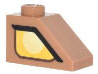 LEGO part Slope 45 2 x 1 with Yellow Clayface Eye Pattern Model Right Side 3040pb015R