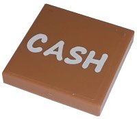 LEGO onderdeel Tile 2 x 2 with White 'CASH' Pattern (Sticker) - Set 71016 3068pb1128