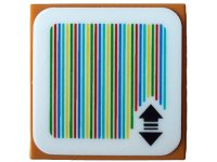 LEGO part Tile 2 x 2 with Super Mario Scanner Code Double Arrows Pattern (Sticker) - Set 71408 3068pb2067