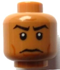 LEGO part Minifigure, Head Male Stern Black Eyebrows, White Pupils Pattern (SW Captain Panaka) 3626pb0626