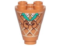 LEGO part Cone 2 x 2 x 2 Inverted with Waffle, Arms, Turquoise Collar, White Shirt and Gold Tie Pattern 49309pb002