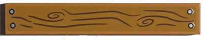 LEGO onderdeel Tile 1 x 6 with Wood Grain and 4 Silver Nails Pattern (Sticker) - Set 76407 (6636pb311)