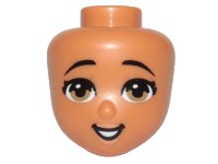 LEGO part Mini Doll, Head Friends with Dark Tan Eyes and Open Mouth Pattern 72419