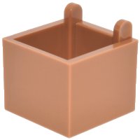 LEGO part Container, Box 2 x 2 x 1 1/3 - Top Opening with Hinge and Hole in Bottom 7711