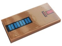 LEGO onderdeel Tile 2 x 4 with Blue and Red Rectangles Pattern (Sticker) - Set 10272 87079pb0890