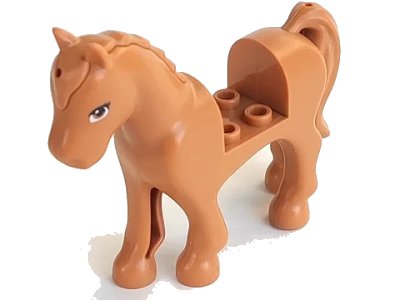 LEGO onderdeel Horse with 2 x 2 Cutout with Medium Nougat Eyes Pattern (93083c01pb16)