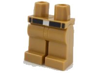 LEGO part Hips and Legs with Black Belt with Plain Silver Buckle Pattern 970c00pb0731