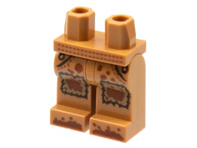 LEGO onderdeel Hips and Legs with Knee Patches, Pockets, Dirt Stains and Muddy Feet Pattern (970c00pb0994)