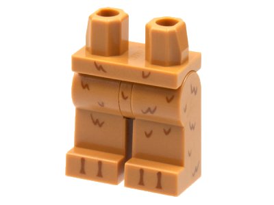 LEGO onderdeel Hips and Legs with Reddish Brown Fur and Toes Pattern (970c00pb1364)