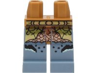 LEGO onderdeel Hips and Sand Blue Legs with Gold and Copper Belt and Loincloth over Scales and Black and Light Aqua Markings Pattern 970c55pb16