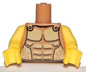 LEGO onderdeel Torso Armor with Gold Plated Muscles Outline Pattern (Spartan) / Yellow Arms / Yellow Hands (973pb0721c01)