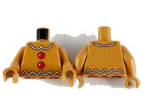 LEGO onderdeel Torso White Icing and Red Buttons Pattern / Medium Nougat Arms / Medium Nougat Hands 973pb3670c01