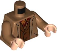 LEGO onderdeel Torso Harry Potter Jacket with Reddish Brown Vest and Striped Gryffindor Scarf Pattern / Medium Nougat Arms / Light Nougat Hands 973pb4327c01