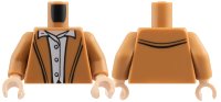 LEGO onderdeel Torso Jacket, White Shirt with Buttons Pattern / Medium Nougat Arms / Light Nougat Hands 973pb4462c01