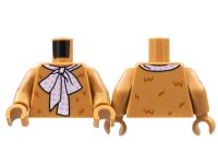 LEGO onderdeel Torso Reddish Brown Fur, Large White Tie, Bright Pink Polka Dots Pattern / Medium Nougat Arms with Reddish Brown Fur Pattern / Medium Nougat Hands 973pb4702c01