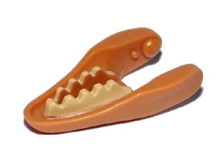 LEGO onderdeel Dinosaur Jaw Lower Raptor with Tan Teeth Pattern (98067pb01)