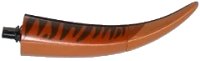 LEGO part Dinosaur Tail Tyrannosaurus rex / Brachiosaurus with Black Rotation Joint Pin and Dark Orange Top with Dark Brown Stripes Pattern 98159c03pb01