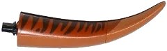 LEGO onderdeel Dinosaur Tail Tyrannosaurus rex / Brachiosaurus with Black Rotation Joint Pin and Dark Orange Top with Dark Brown Stripes Pattern (98159c03pb01)