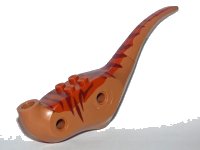 LEGO part Dinosaur Body Raptor with Dark Orange Top with Dark Brown Stripes Pattern 98165c01pb01