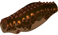 LEGO part Dinosaur Body Indominus rex / Carnotaurus / Allosaurus with Reddish Brown Top with Dark Brown Side Stripes and Dark Brown and Orange Spots Pattern IRexBodyc04pb01