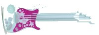 LEGO onderdeel Minifigure, Utensil Musical Instrument, Guitar Electric with Silver Strings, Stars, Bridge, and Output Jack and Magenta Pickguard Pattern 11640pb01