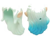LEGO onderdeel Mini Doll, Hair Long Wavy with Dark Azure Tips, Braid, Bangs and Light Nougat Elves Ears Pattern 19201pb01