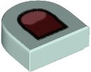 LEGO part Tile, Round 1 x 1 Half Circle Extended with Dark Red Open Mouth and Coral Tongue Pattern 24246pb014