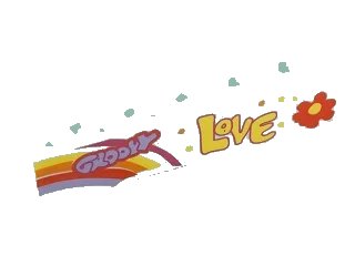 LEGO onderdeel Brick 1 x 6 with 'GROOVY', 'LOVE', Rainbow and Flower Pattern (3009pb153)