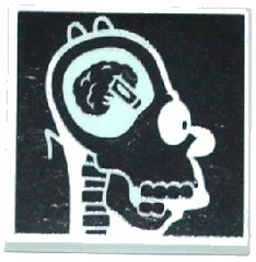 LEGO onderdeel Tile 2 x 2 with Simpsons Homer's Head X-Ray Pattern (3068pb0926)